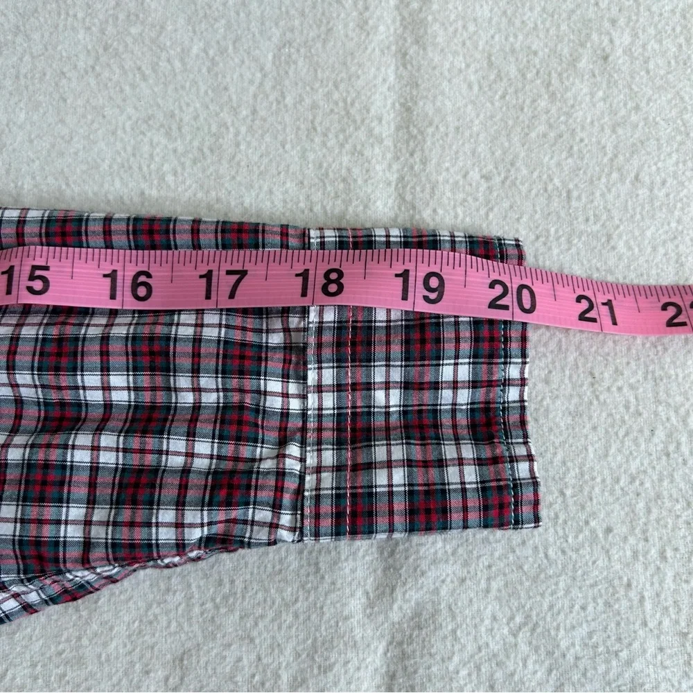 Ralph Lauren Red and White Plaid Button-Down Shirt‎ 100% Cotton Size M 10-12